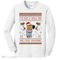 IM Just A Chill Guy Who Likes Christmas My New Character Kids Long Sleeve Shirt thumb 0