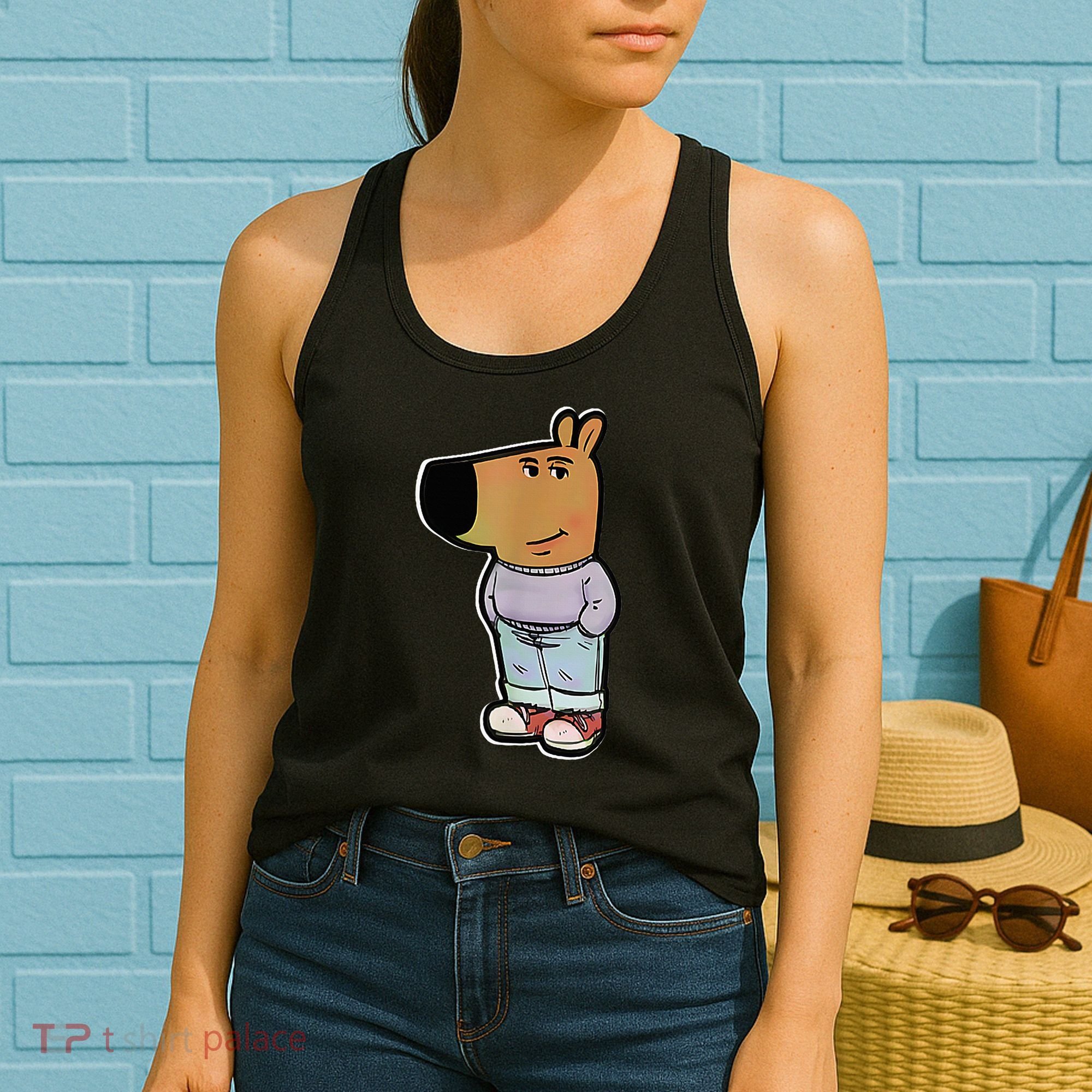 IM Just A Chill Guy Funny Meme Funny Chill Dog Meme Women's Tank Top