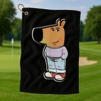 IM Just A Chill Guy Funny Meme Funny Chill Dog Meme Golf Towel thumb 1