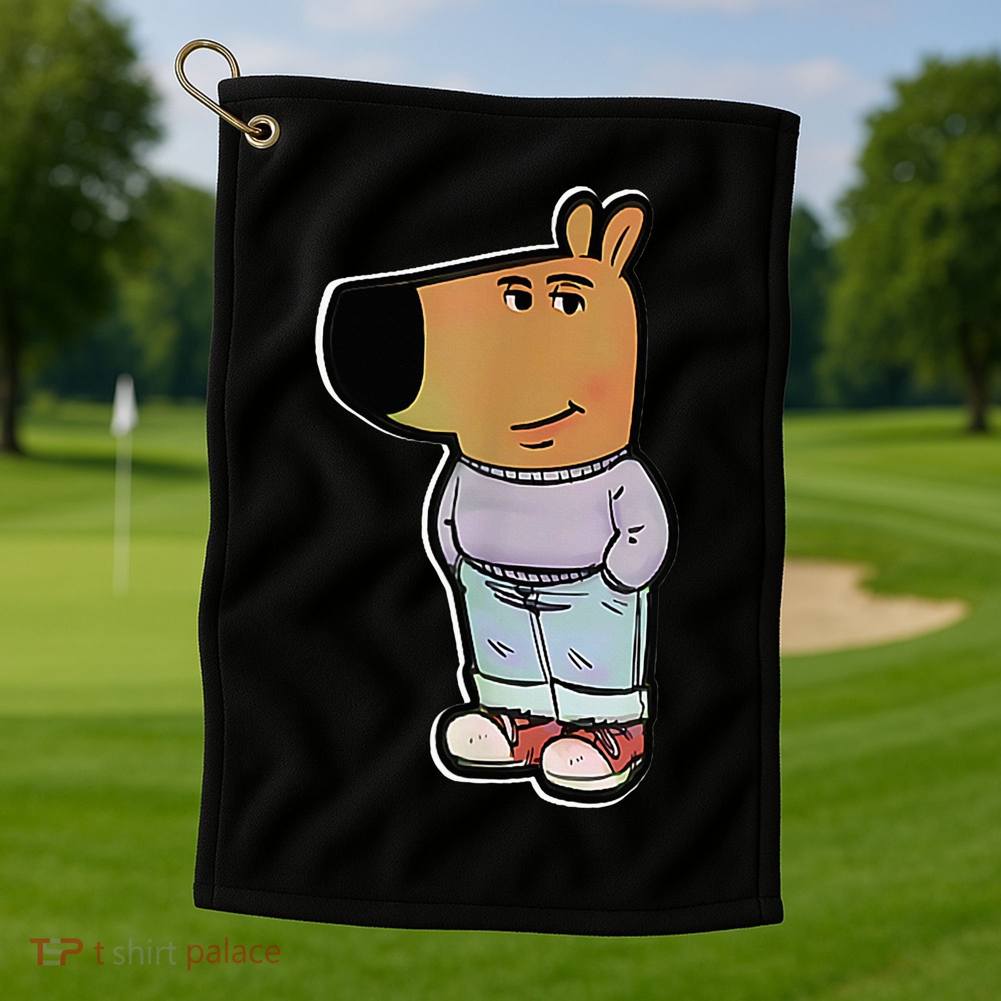 IM Just A Chill Guy Funny Meme Funny Chill Dog Meme Golf Towel