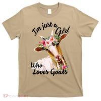 IM Just A Girl Who Loves Goats Cute Goats Lovers Famers T-Shirt thumb 0
