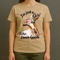 IM Just A Girl Who Loves Goats Cute Goats Lovers Famers T-Shirt thumb 4