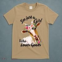 IM Just A Girl Who Loves Goats Cute Goats Lovers Famers T-Shirt thumb 5