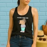 Im Just A Chill Girl Meme Funny Chill Girl Gift Women's Tank Top thumb 2