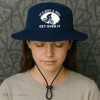 It's Just A Hill Get Over It Funny MTB Mountain Bike Bucket Hat thumb 3