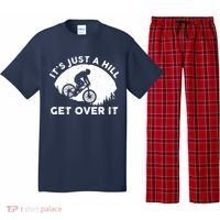 It's Just A Hill Get Over It Funny MTB Mountain Bike Pajama Set thumb 0