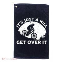 It's Just A Hill Get Over It Funny MTB Mountain Bike Golf Towel thumb 0