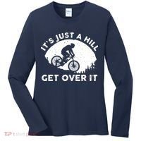 It's Just A Hill Get Over It Funny MTB Mountain Bike Women's Long Sleeve Shirt thumb 0