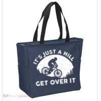 It's Just A Hill Get Over It Funny MTB Mountain Bike Tote Bag thumb 2