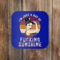 I´m Just A Ray Of Fucking Sunshine Great Gift Rainbow Sarcastic Great Gift Coaster thumb 0