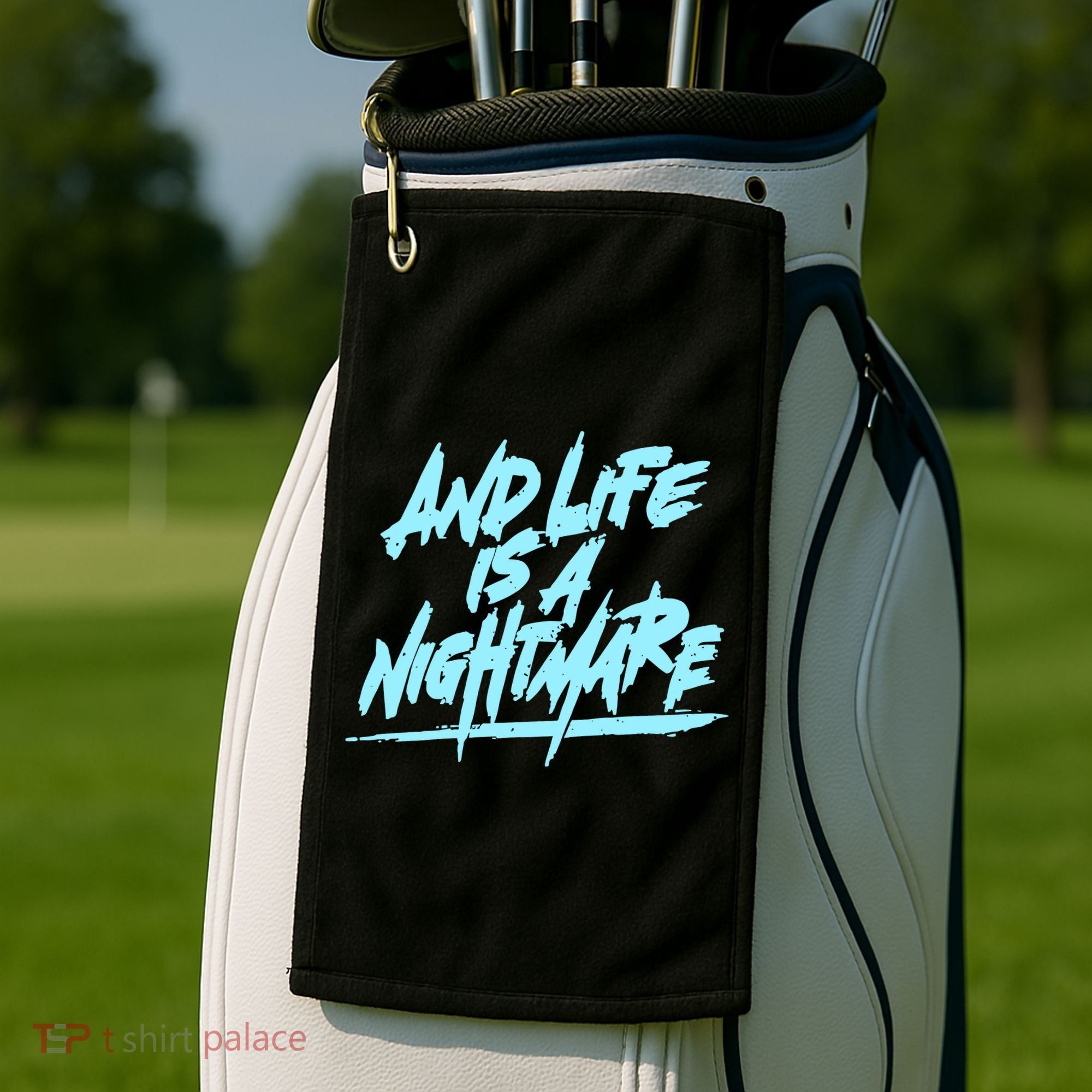 Im Just A An Adult And Life Is A Nightmare Golf Towel