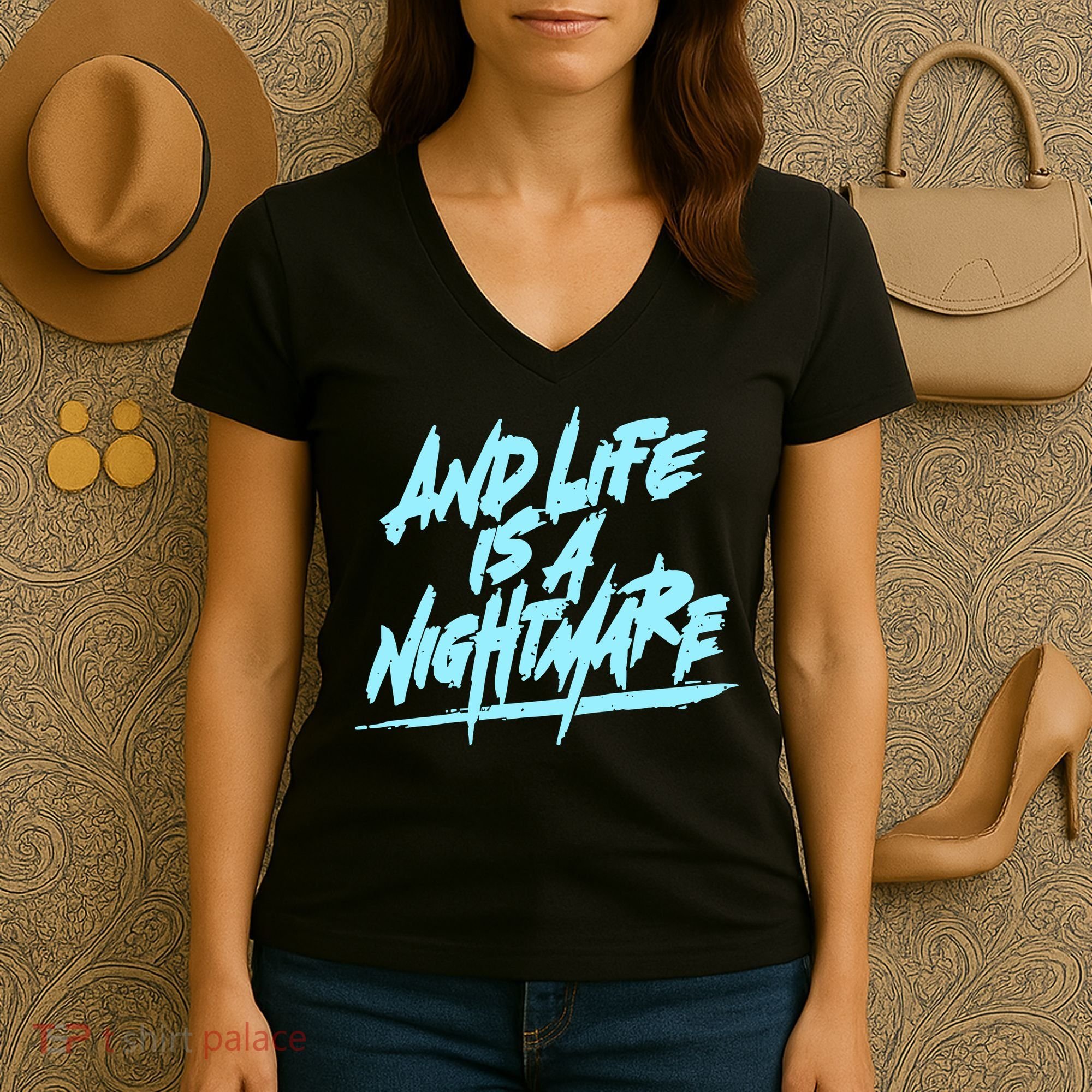 Im Just A An Adult And Life Is A Nightmare Women's V-Neck T-Shirt