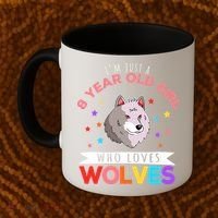I'm Just A 8 Year Old Who Loves Wolves Wolf Lover Coffee Mug thumb 2