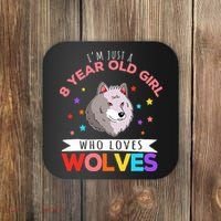 I'm Just A 8 Year Old Who Loves Wolves Wolf Lover Coaster thumb 0
