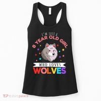 I'm Just A 8 Year Old Who Loves Wolves Wolf Lover Women's Tank Top thumb 0