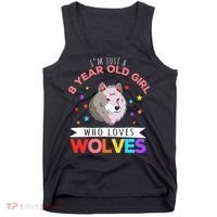 I'm Just A 8 Year Old Who Loves Wolves Wolf Lover Tank Top thumb 0