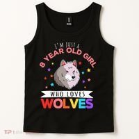 I'm Just A 8 Year Old Who Loves Wolves Wolf Lover Tank Top thumb 2