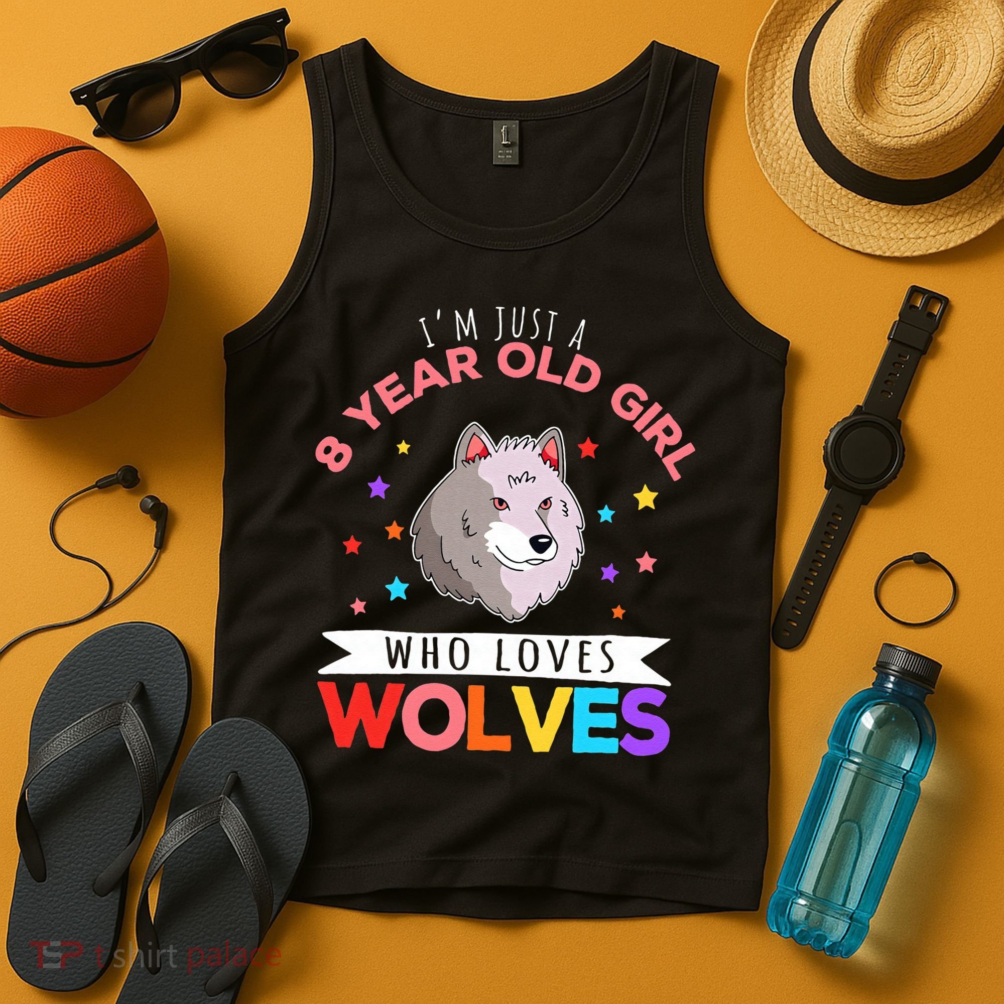 I'm Just A 8 Year Old Who Loves Wolves Wolf Lover Tank Top