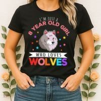 I'm Just A 8 Year Old Who Loves Wolves Wolf Lover Women's T-Shirt thumb 2