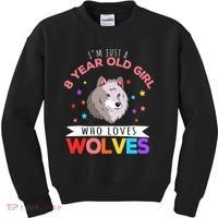 I'm Just A 8 Year Old Who Loves Wolves Wolf Lover Kids Sweatshirt thumb 0