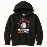 I'm Just A 8 Year Old Who Loves Wolves Wolf Lover Kids Hoodie thumb 0