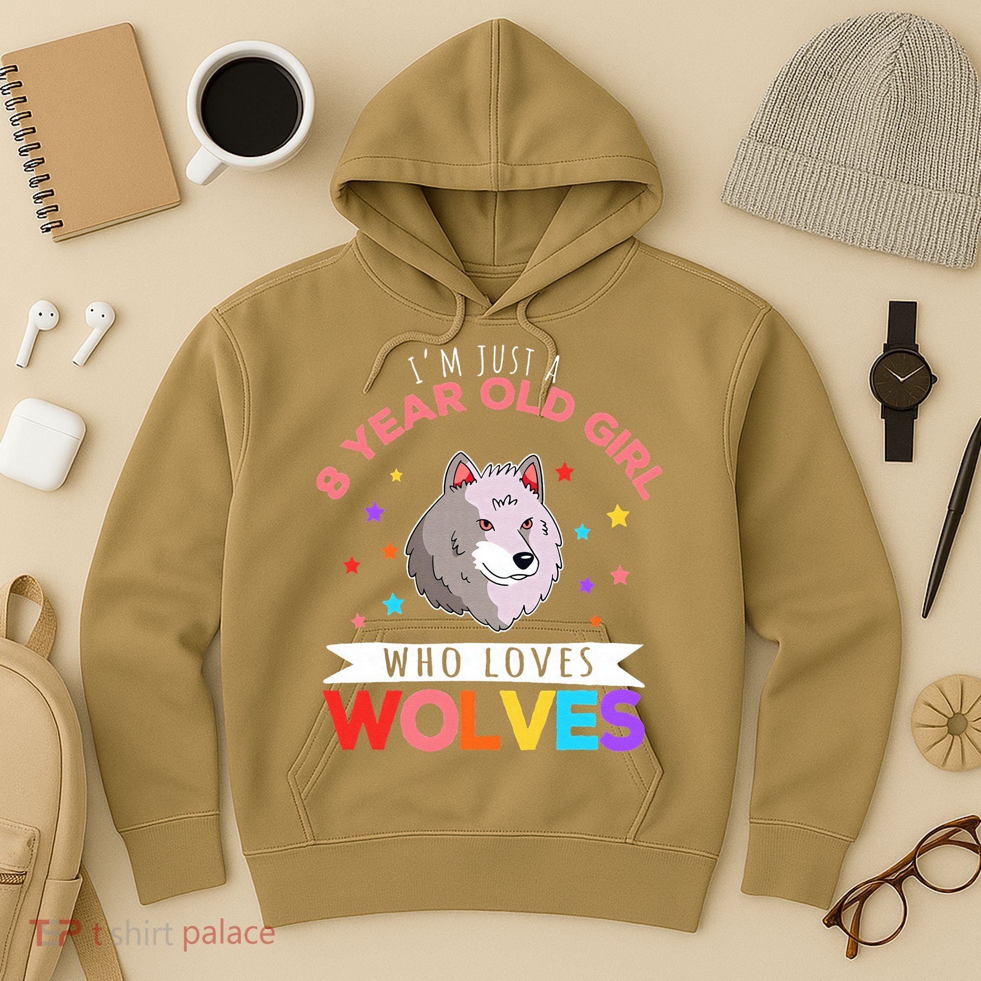 I'm Just A 8 Year Old Who Loves Wolves Wolf Lover Hoodie