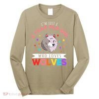 I'm Just A 8 Year Old Who Loves Wolves Wolf Lover Long Sleeve Shirt thumb 0