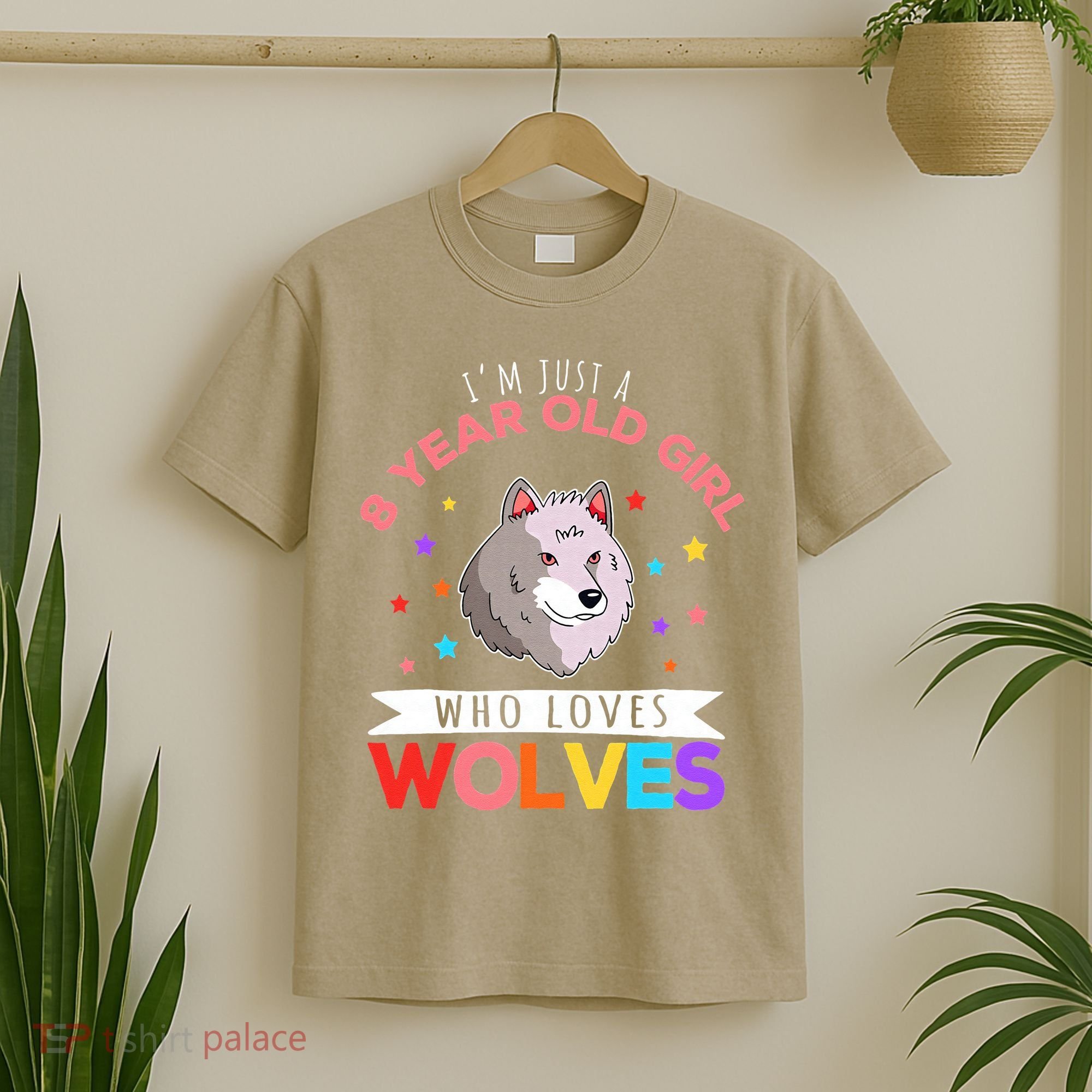 I'm Just A 8 Year Old Who Loves Wolves Wolf Lover T-Shirt