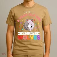 I'm Just A 8 Year Old Who Loves Wolves Wolf Lover T-Shirt thumb 3