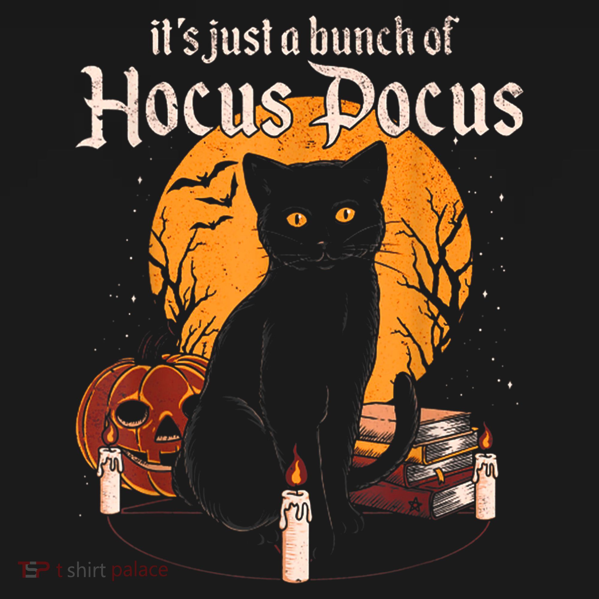 It's Just A Bunch Of Hocus Pocus Funny Halloween Black Cat Ornament