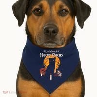 It's Just A Bunch Of Hocus Pocus Funny Halloween Black Cat USA-Made Doggie Bandana thumb 1