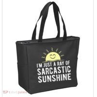 I’m Just A Ray Of Sarcastic Sunshine Funny Sarcastic Saying Tote Bag thumb 2