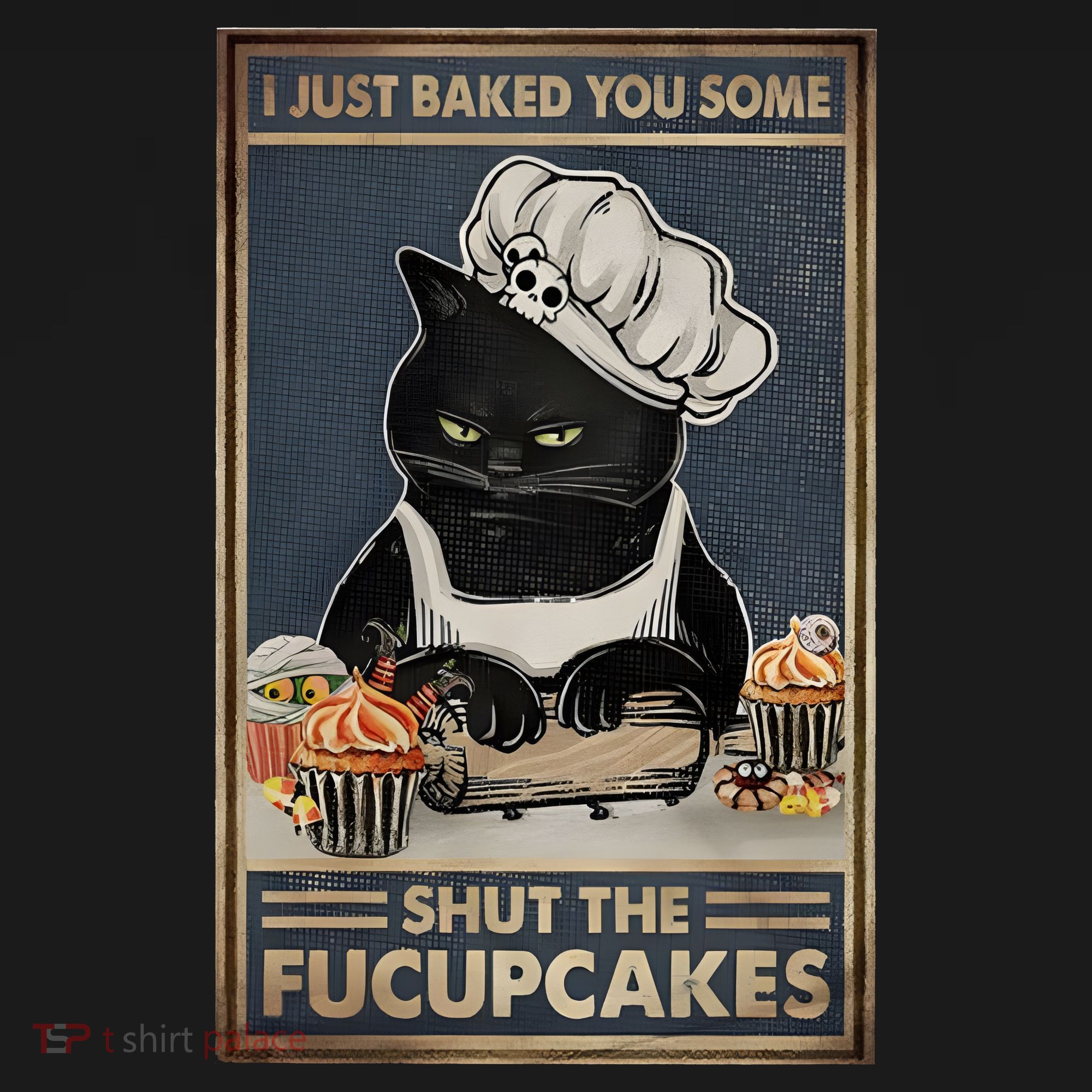 I Just Baked You Some Shut The Fucupcakes Funny Black Cat Women's Hoodie