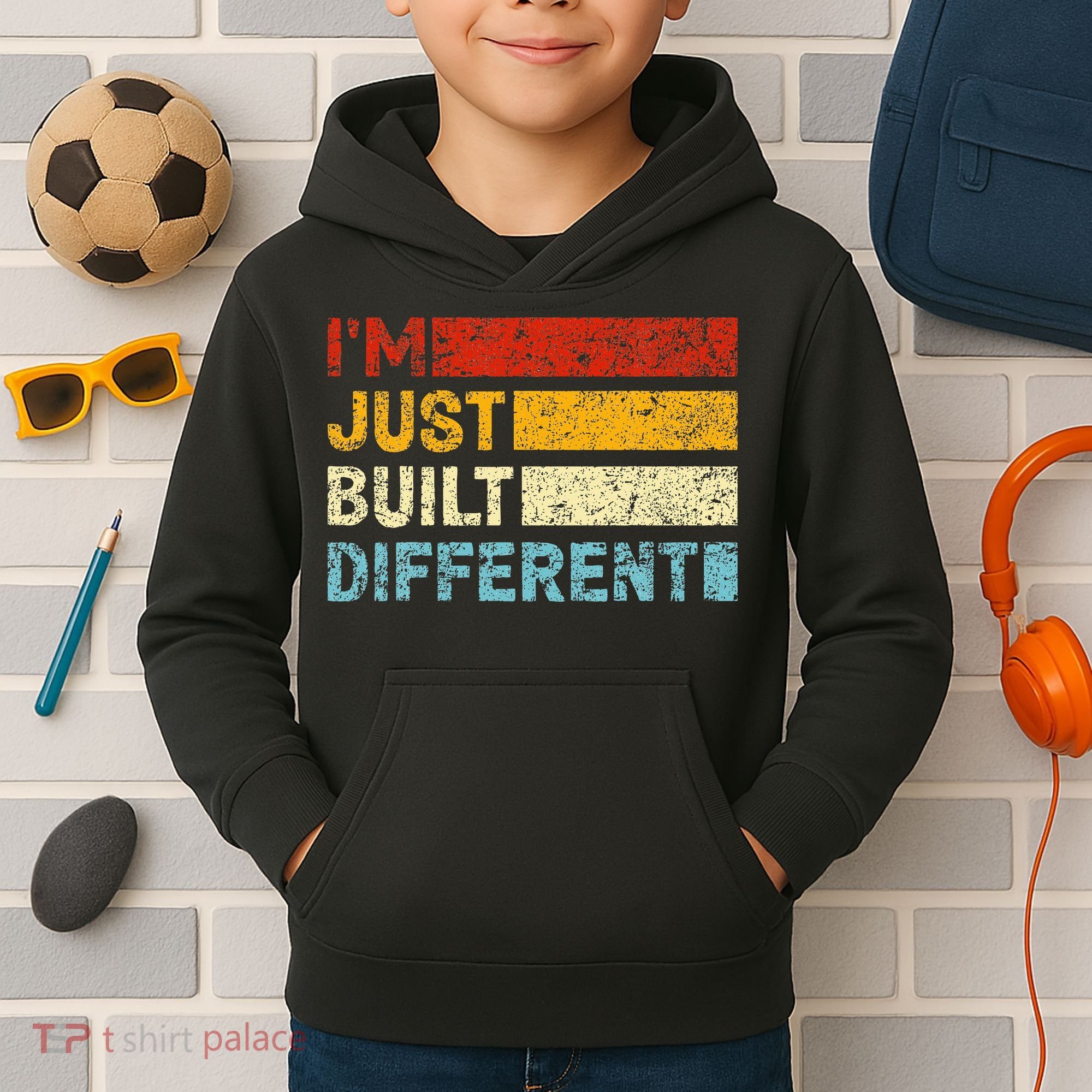 I'm Just Built Different Kids Hoodie