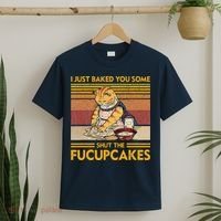 I Just Baked You Some Shut The Fucupcakes Retro Vintage Cat T-Shirt thumb 2