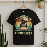 I Just Baked You Some Shut He Fucupcakes Vintage Retro Cat T-Shirt thumb 2