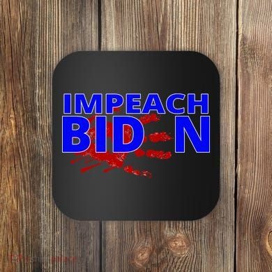 Impeach Joe Biden Bloody Handprint Coaster