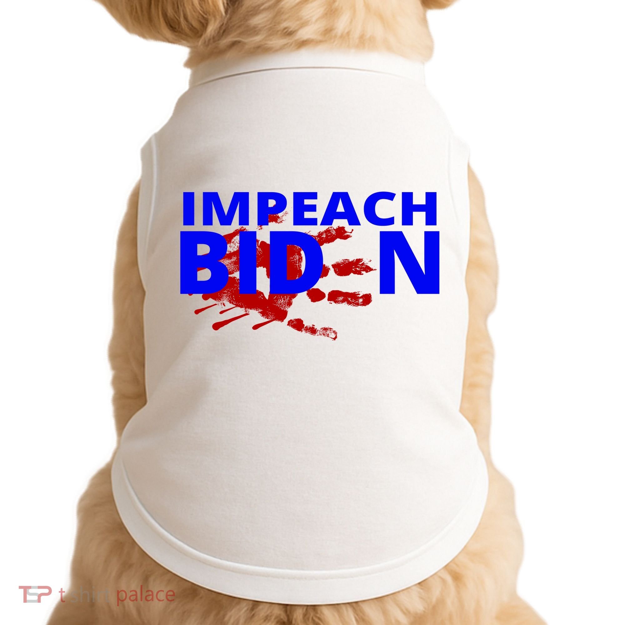 Impeach Joe Biden Bloody Handprint Doggie Tank
