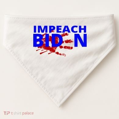 Impeach Joe Biden Bloody Handprint USA-Made Doggie Bandana