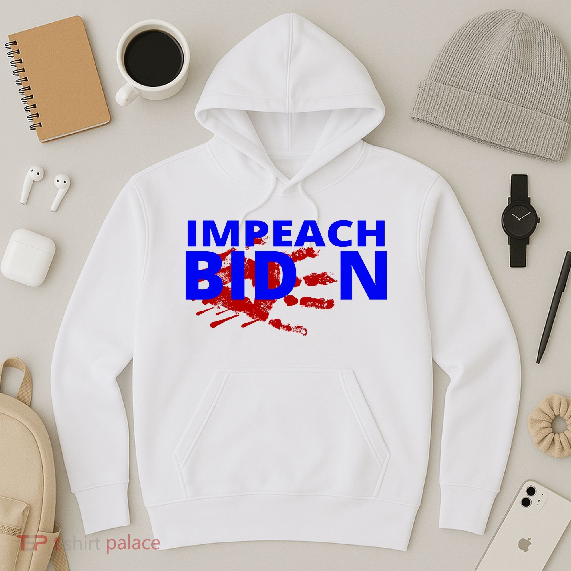 Impeach Joe Biden Bloody Handprint Hoodie