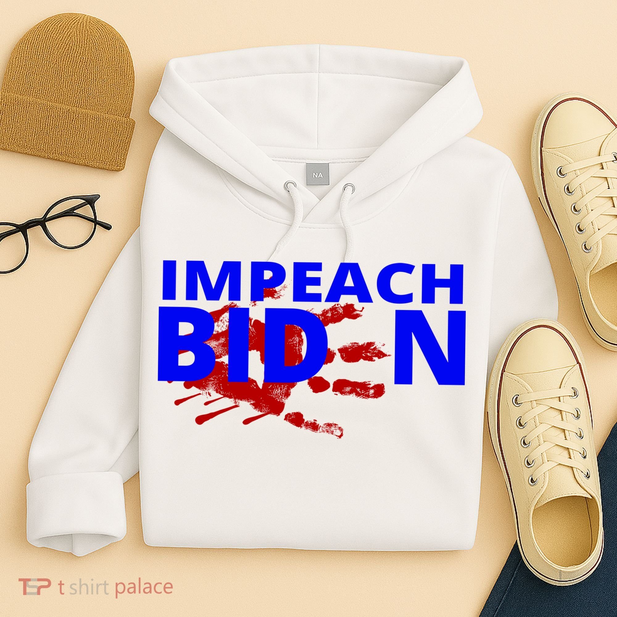 Impeach Joe Biden Bloody Handprint Hoodie