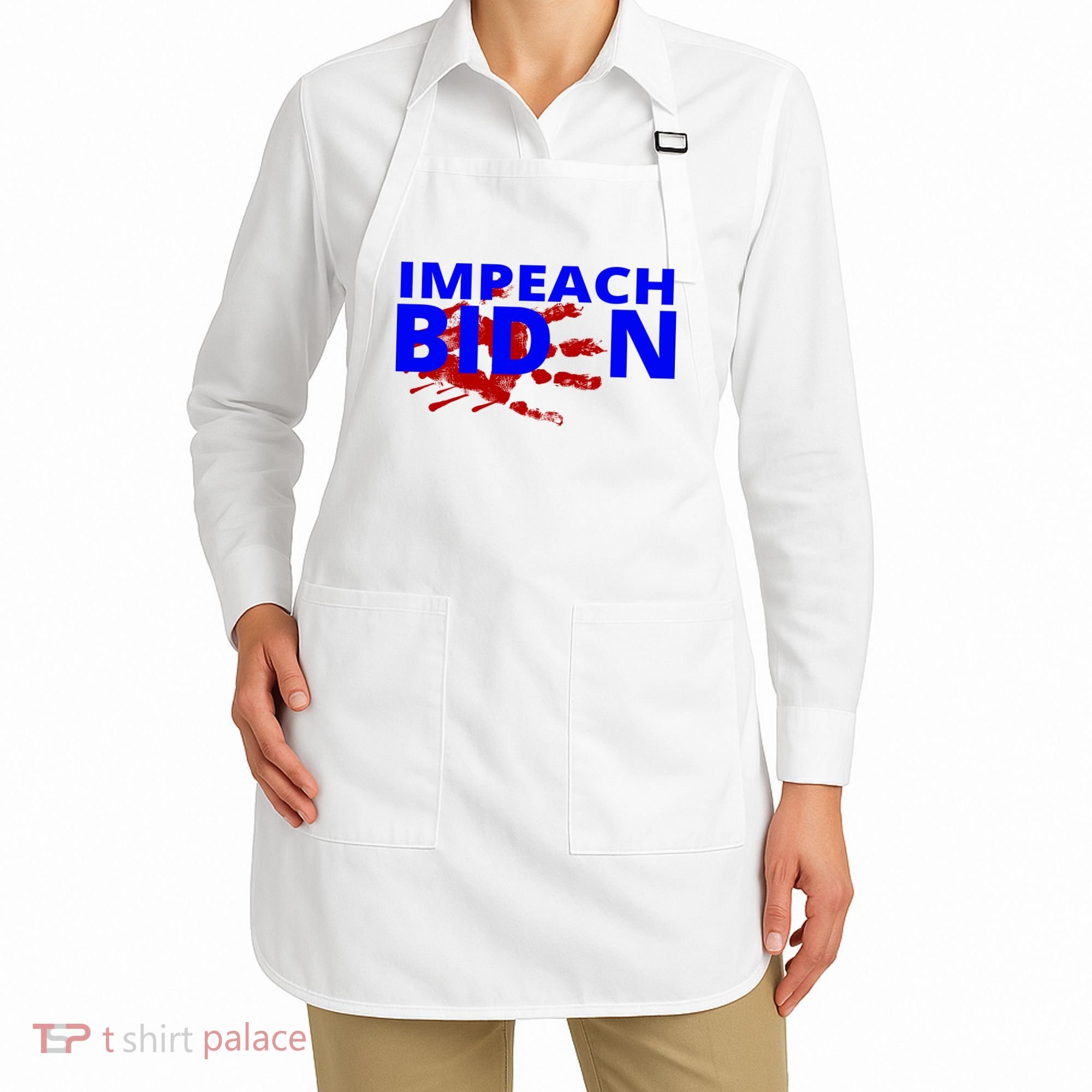 Impeach Joe Biden Bloody Handprint Apron