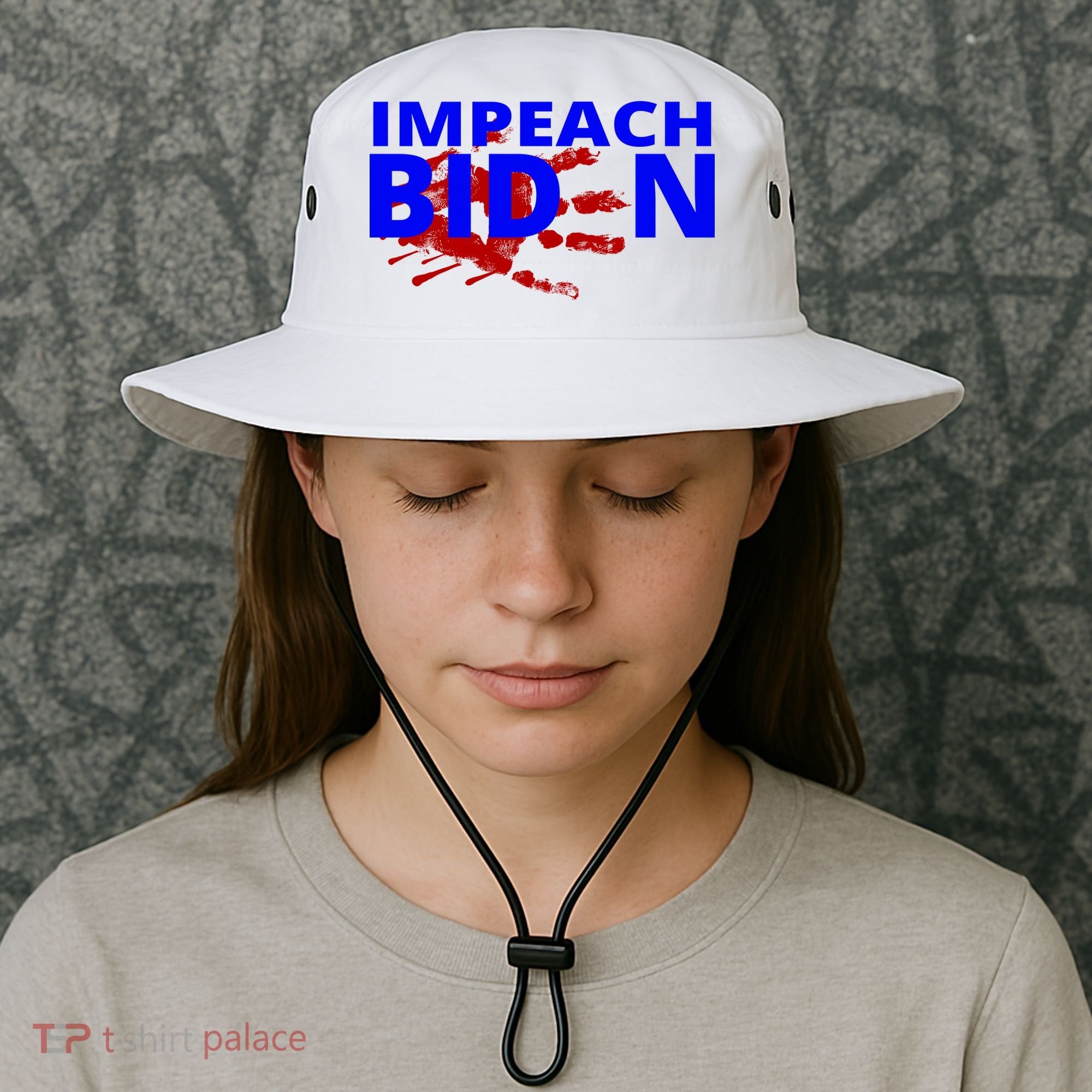 Impeach Joe Biden Bloody Handprint Bucket Hat