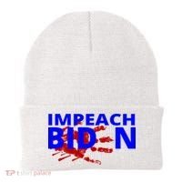 Impeach Joe Biden Bloody Handprint Beanie thumb 0