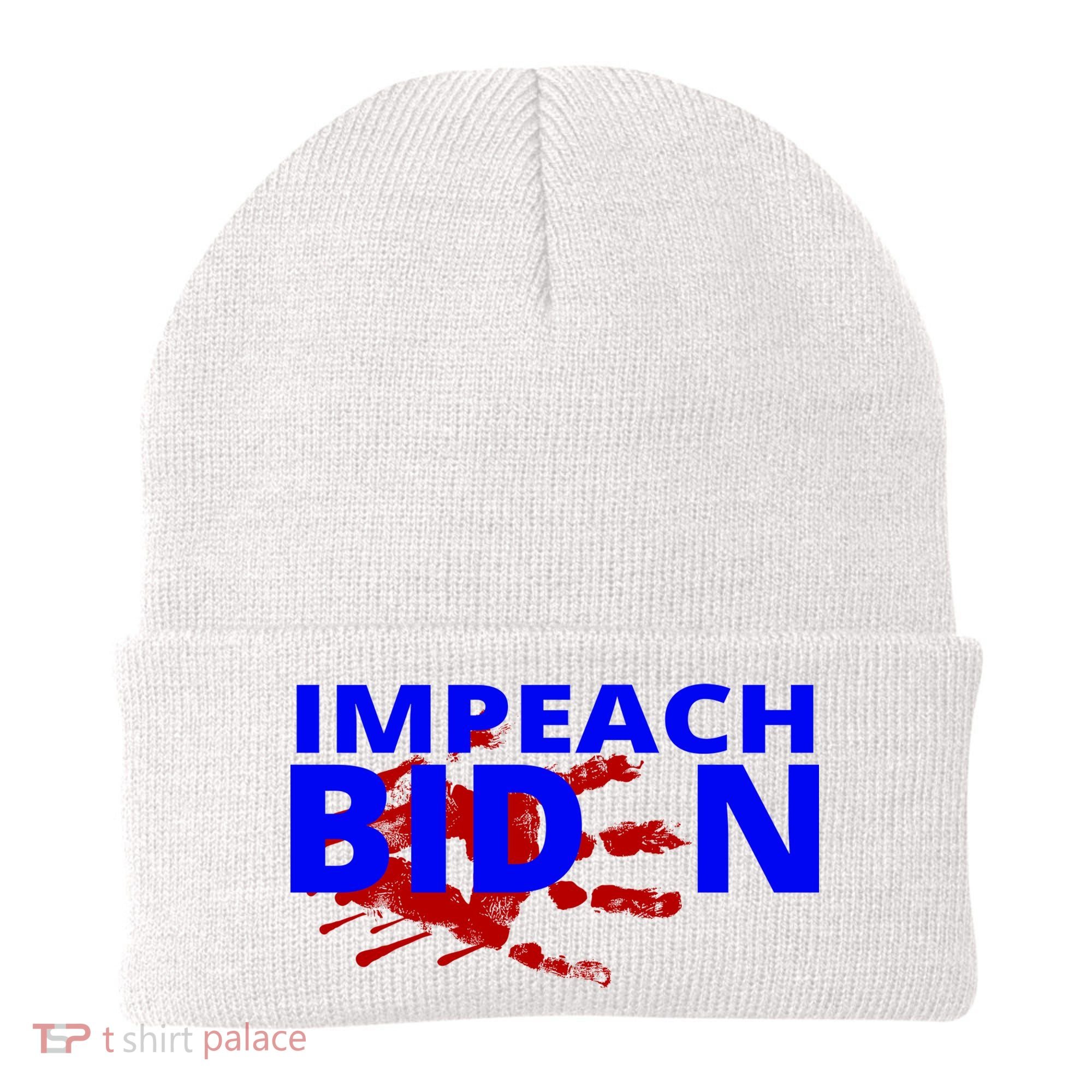 Impeach Joe Biden Bloody Handprint Beanie