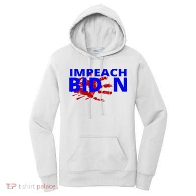 Impeach Joe Biden Bloody Handprint Women's Hoodie