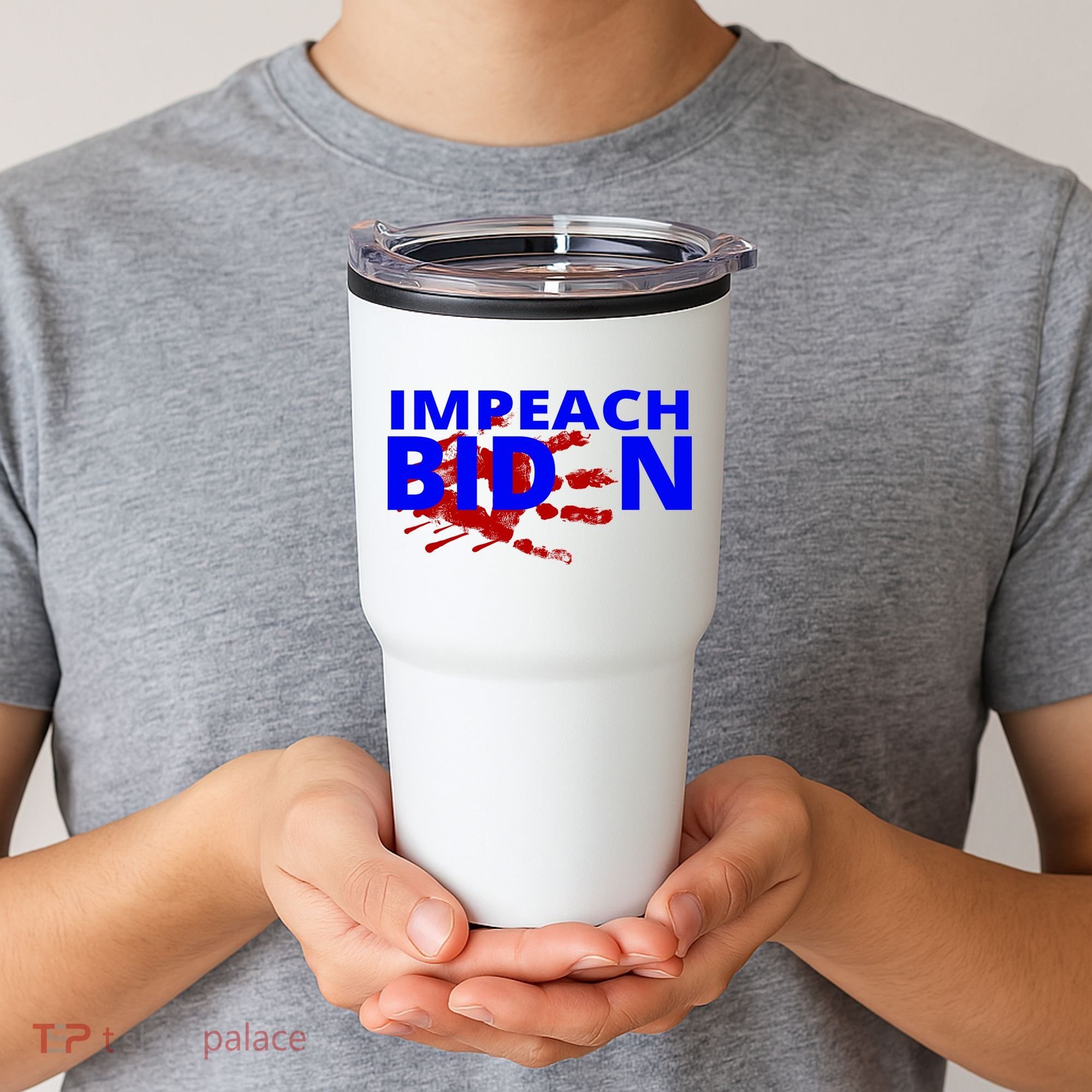 Impeach Joe Biden Bloody Handprint Tumbler