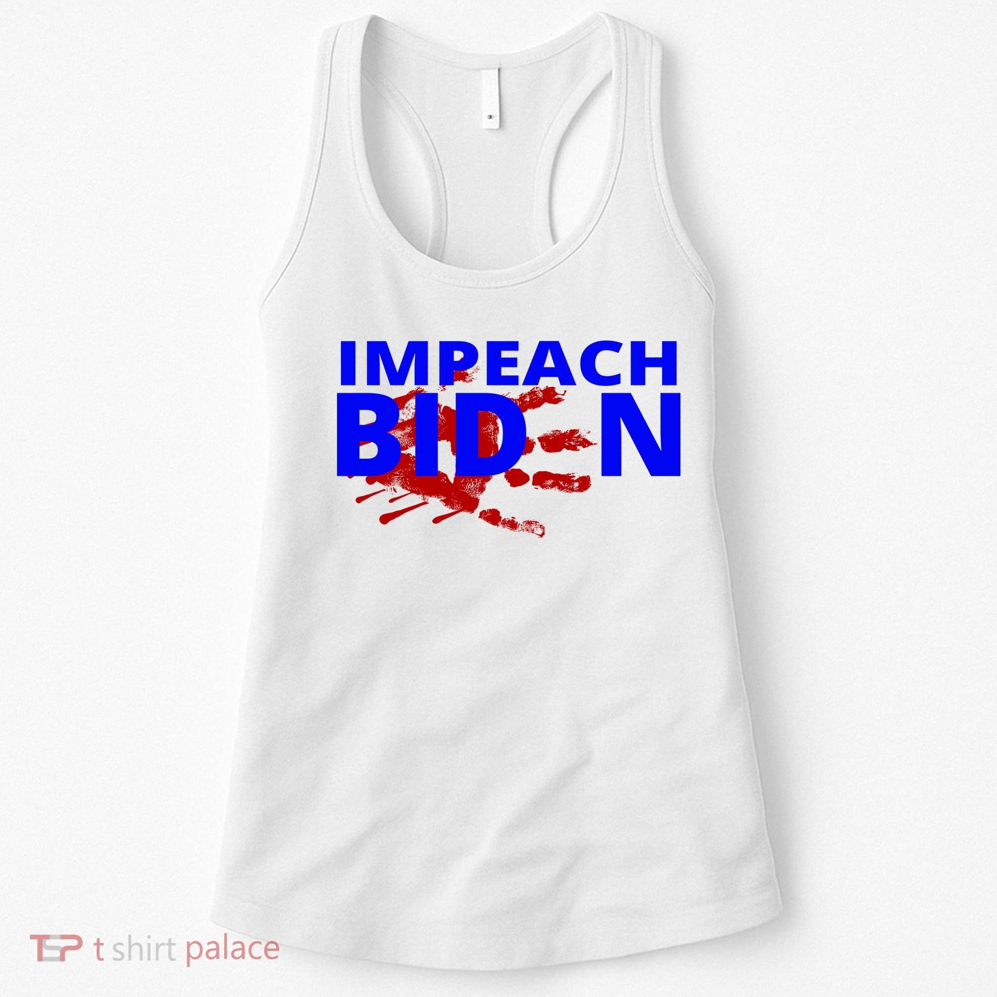 Impeach Joe Biden Bloody Handprint Women's Tank Top