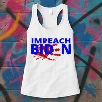 Impeach Joe Biden Bloody Handprint Women's Tank Top thumb 3