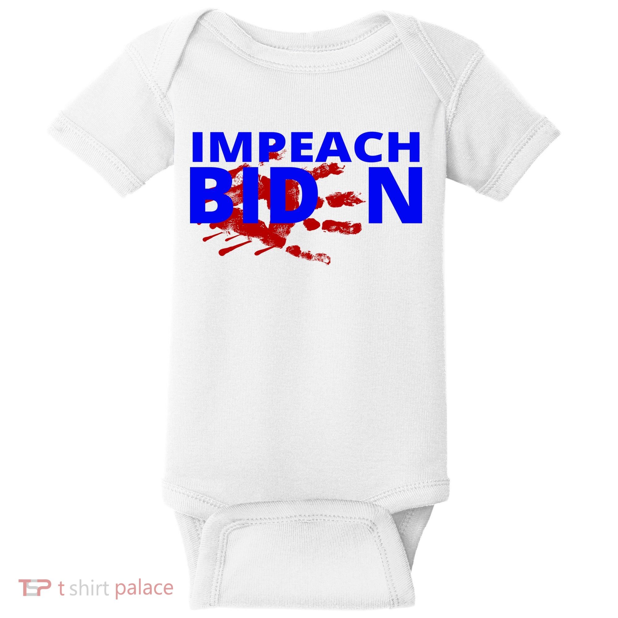 Impeach Joe Biden Bloody Handprint Baby Bodysuit
